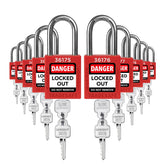 TRADESAFE LOTO locks red 10-pack for quick, compliant lockout workflows