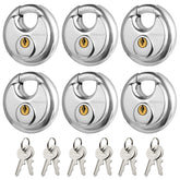 Travate keyed-alike disc padlock body view for secure storage units and sheds.