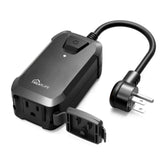 TREATLIFE outdoor dimmer plug close-up shows compact weatherproof design for outdoors