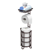 TreeLen bronze toilet paper holder stand shows the compact, sturdy base for stable placement.