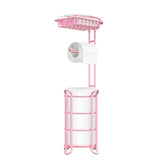TreeLen pink toilet paper holder stand front view shows 4-roll capacity for easy access.
