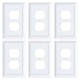 Treewell duplex outlet cover 6-pack white for a seamless decor upgrade