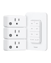 Treewell remote control outlet with 3 independent outlets for effortless lamp control.