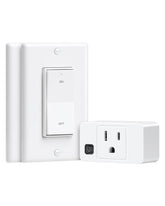 Treewell wireless remote outlet mounted on wall for easy control.
