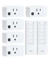 Treewell wireless remote outlet front view with five outlets for easy control