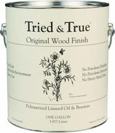 Tried & True Original Wood Finish gallon cap shows durable seal for long-lasting protection