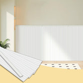 Trimold premium wainscoting panel with wood like finish adds warm texture to walls