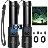 TrixHub Rechargeable Flashlights 2-pack with bright dual beams for versatile use