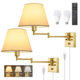 TRLIFE dimmable wall sconce with brushed brass finish and white shade for ambient mood lighting
