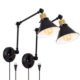 TRLIFE plug-in wall sconce with two arms angled for versatile lighting