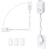 TROND 360° rotating outlet extender powers multiple devices behind furniture