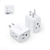 TROND 3-way wall outlet extender showing three side sockets for easy charging