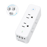 TROND outlet extender with 360° rotating plug for flexible room arrangement.