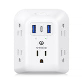 TROND outlet extender showing five outlets and USB-C port for versatile power expansion