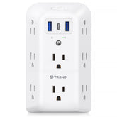 TROND outlet extender with 8 AC outlets for multiple devices.