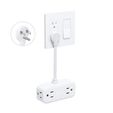 TROND outlet extender with flat plug and 6-inch cord saves space.