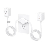 TROND split extension cord left-side 6-outlet cube powers media devices neatly.