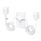 TROND split extension cord power strip with twin 10ft sides behind a TV