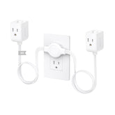 TROND Split Extension Cord twin 3ft left cube powering three outlets for convenience.