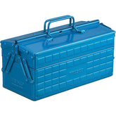 Trusco ST-350-B blue steel toolbox showing durable construction for reliable tool storage