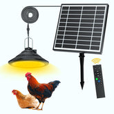 TSJKPAYL solar chicken coop light overhead for energy-efficient flock illumination.