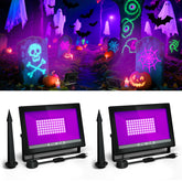 T-SUN 60W LED black light flood light for glow parties and posters.