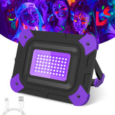 T-SUN rechargeable black light front view for portable outdoor glow applications.
