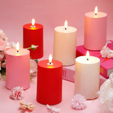 Tuanse red flameless candle with warm glow for romantic table setting