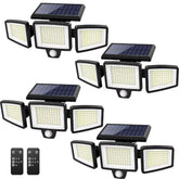Tuffenough solar outdoor light with remote control for easy operation.