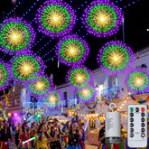 Tujoe Mardi Gras firework light in green sphere for vibrant outdoor decor