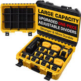 Turokacase DeWalt battery case waterproof protects batteries from water and dust.