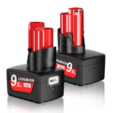 Turpow M12 battery 9.0Ah 2-pack front view for longer tool runtime.