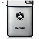 Tusirgre 6200°F fireproof bag front view protects documents and valuables in a compact frame.