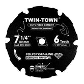 TWIN-TOWN PCD blade 7-1/4 inch six teeth for fast clean cuts