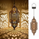 Twinkya gold Moroccan lanterns glow softly along outdoor walkways for ambiance.