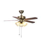 TWLITE 42-inch ceiling fan with pull-chain base for retro living spaces