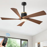 TXCSLY 52 inch ceiling fan with walnut finish and light for living room comfort