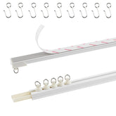 TYRON adhesive curtain track on ceiling showing damage-free installation