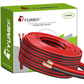 Tyumen 14ga red wire on a spool highlighting durable copper conductors for quick connections.