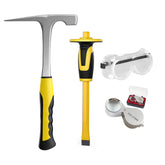 TZDTMEOS rock hammer kit contents for durable field use and rock breaking.
