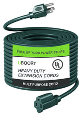 UBOORY 100 ft outdoor extension cord spooled for long-range lawn power.
