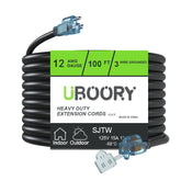 uboory outdoor extension cord 100ft waterproof for lawn and garage tasks.
