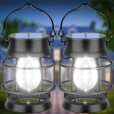 UBright solar lantern outdoor patio light with cool white glow.