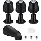 UCDEDT tub spout with adapter in matte black for versatile threading.