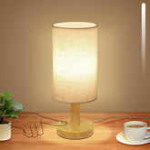 UCHENTON Small Touch Table Lamp base shows natural wood charm for warm, inviting spaces.