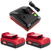 UGLOEY 18V PC18BLX battery front view powering cordless tools