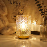 ULAROOM battery-operated lamp with glass shade for warm table lighting