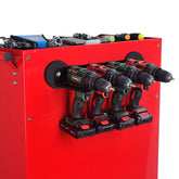 ULIBERMAGNET power tool organizer on wall keeps drills within easy reach.