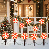 Ultimate Unicorn Christmas lollipop pathway light glows along the garden path for festive outdoor décor