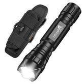 ULTRAFIRE WF-501B tactical flashlight beam reaches long distance for night visibility